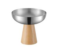 Générique Récipient à crème glacée en acier inoxydable, avec accent en bois, tasse de service à Dessert pour Restaurants et cafés, tasse à Dessert à la mode