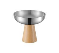 Générique Récipient à crème glacée en acier inoxydable, avec accent en bois, tasse de service à Dessert pour Restaurants et cafés, tasse à Dessert à la mode