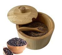 Générique Récipient À Sel Avec Cuillère Pot de rangement en bois