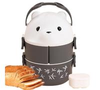 Générique Récipient alimentaire chaud pour le déjeuner, boîte alimentaire empilable,Boîte double couche anti-fuite pour ours à lunettes | Boîte à déjeuner empilable, récipient à Portable po