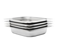 Générique Récipients Gastronorm 4 pcs GN 1/2 65 mm Acier Inoxydable,Arts de la Table & Arts culinaires,Accessoires Petit électroménager,Accessoires pour Tables Chaudes,Argent,2.2 KG,50887