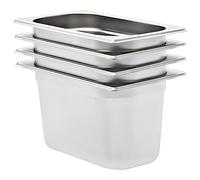 Générique Récipients Gastronorm 4 pcs GN 1/4 150 mm Acier Inoxydable,Arts de la Table & Arts culinaires,Accessoires Petit électroménager,Accessoires pour Tables Chaudes,Bacs pour Tables chaudes-50903