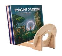 Générique Record Stand for Albums - Durable Wood 25x20cm | Portable Record Stand with Slotted Design | Organizer Vinyl Records Magazines Books Folders Notebooks | Easy Storage for Home Office Study