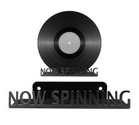 Générique Record Stand - Support mural en vinyle, présentoir en acrylique, organisateur noir, étagère flottante, accessoire de salle de musique moderne | Rangement élégant pour les dossiers offrant