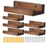 Générique Record Wall Shelf - Vinyl Storage Mount Set of 6 Wooden Sturdy