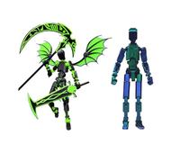 Générique Red and Black T13 Action Figure Set,Titan 13 Action Figures with Weapons,Titan Lucky 13 Actions Figure 3D Printed Multi-Jointed Movable Toy
