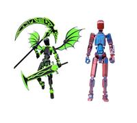 Générique Red and Black T13 Action Figure Set,Titan 13 Action Figures with Weapons,Titan Lucky 13 Actions Figure 3D Printed Multi-Jointed Movable Toy