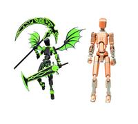 Générique Red and Black T13 Action Figure Set,Titan 13 Action Figures with Weapons,Titan Lucky 13 Actions Figure 3D Printed Multi-Jointed Movable Toy