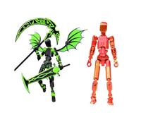 Générique Red and Black T13 Action Figure Set,Titan 13 Action Figures with Weapons,Titan Lucky 13 Actions Figure 3D Printed Multi-Jointed Movable Toy