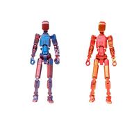Générique Red and Black T13 Action Figure Set,Titan 13 Action Figures with Weapons,Titan Lucky 13 Actions Figure 3D Printed Multi-Jointed Movable Toy