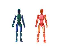 Générique Red and Black T13 Action Figure Set,Titan 13 Action Figures with Weapons,Titan Lucky 13 Actions Figure 3D Printed Multi-Jointed Movable Toy