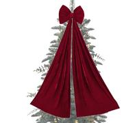 Générique Red Christmas Bows - Velvet Vintage Ornaments - Large Tree Bows Christmas Decorations - for Indoor Outdoor Garland Fireplace Mantel Porch Patio Stairs Railing Party Wedding
