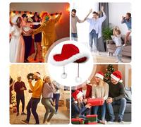 Générique Red Cowboy Hat For Women, Trim Red Cowboy Hat, Costume Santa Claus With White Plush, Seasonal Decoration For Western Kids Adults Party Holiday Photo Props Halloween Disco Family
