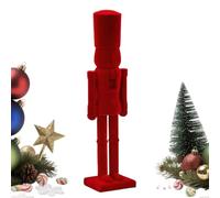 Générique Red Flocked Christmas Nutcracker, 39cm Holiday Tabletop Decor