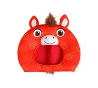 Générique Red Plush Horse Hat, 2026 New Year Cosplay, Chinese Spring Festival Hat with Sturdy Material, Holiday Costume Hats, Party Accessory with Festive Design, Costume Wear for Men and Women