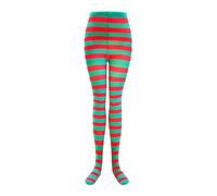 Générique Red Striped Tights - Breathable Women’s Long Striped Stockings, Thigh High Fashion Socks, Costume Accessory | Holiday Halloween Christmas Outfit Legwear For Parties Cosplay Dress Up Events