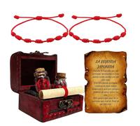 Générique Red Thread Bracelet - Romantic Couple's String Jewelry | Valentine's Day Souvenir For Husbands & Wives, Adjustable Handmade Cord For Wedding & Engagement