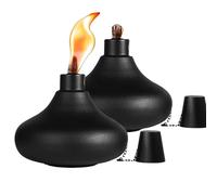 Générique Refillable Flame Light Torch - Oil with 2 Wicks, Candle, Weather-Resistant Outdoor Lighting | Patio, Yard, Deck, Garden, Backyard, Decor, Party, Evening Ambiance, Tiki
