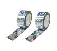 Générique Reflective - 164Ft Animal Security Ribbon, 2 Rolls Silver Reflective Scare | Scare for Balcony Porch Patio Garden Fence Roof Window Outside