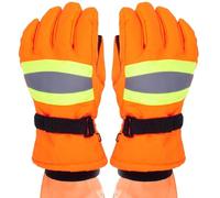 Générique Reflective Winter Work Gloves - Waterproof Taslon Shell with Thick Fleece Lining | High Visibility Reflective Strips for Night Safety | Diamond Anti-Slip Palm Fingers