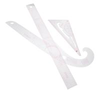 Générique Règles de Couture en Plastique Transparent Comprenant Règle Droite Courbe Française et Outil Robuste Ensemble de 3 pour Tailleur et Usage Commercial