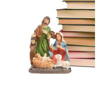 Générique Religious Figurines, Holy Family Nativity Statue Desk Decor, Elegant Resin Christmas Decorations for Bookshelf Fireplace Table Dorm Indoor Hotel Bedroom Living Room Display