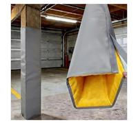 Générique Rembourrage de Colonne à poteaux carrés à Crochets et Boucles, Protecteur de sécurité Antichoc for poutres de Soutien et Exercices à Domicile (Gris, 9"x9"(23x23cm))