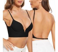 Générique Rembourrage Léger sans Couture Soutiens Gorge Dos Soutien Gorge Dos Nu NuInvisible Décolleté Plongeant Brassière Bretelles Réglables