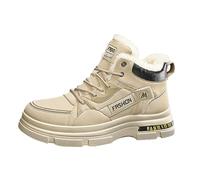 Générique Rembourrées Botte Homme,Courtes Bottines Imperméables Chaussures de Loisirs Chaudes Bottes vélo Jardin Semelle extérieure légère antidérapante orthopédiques avec Support la voûte Plantaire