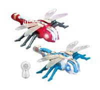 Générique Remote Control Dragonfly, 2.4GHz Flying Robot, 12.99x12.6x2.95 inches LED Lights and Spray, Realistic RC Dragonfly Toy with Music for Kids, Adults, Outdoor Interactive Model