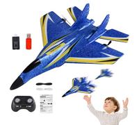 Générique Remote Control Plane - RC Planes with LED Colorful Lights,Early Learning RC Aircraft Toy, 2.4Ghz Outdoor Flying Toy for Kids Boys Girls Beginner