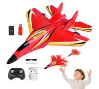 Générique Remote Control Plane - RC Planes with LED Colorful Lights,Early Learning RC Aircraft Toy, 2.4Ghz Outdoor Flying Toy for Kids Boys Girls Beginner