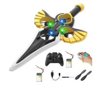 Générique Remote Flying Sword, Flying Sword Rc Glider, 3-Speed Control, Lightweight Easy to Fly Rc Glider, Gift for Adults Or Teens (Gold(Dual Control),Battery*2)