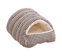 Générique Removable and Washable Winter Closed-Off Cat Bed, Cozy Monster Cat Bed, Comfortable Plush Pet Cave Beds, Non-Slip Removable Washable for Cats & Small Dogs (Black Check,Large)