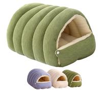 Générique Removable and Washable Winter Closed-Off Cat Bed - Pet Bed with Soft Plush Fleece, Perfect for Small and Medium Pets, Keeps Pets Snug, Easy to Maintain (Green,Medium)