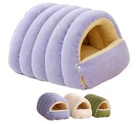 Générique Removable and Washable Winter Closed-Off Cat Bed - Pet Bed with Soft Plush Fleece, Perfect for Small and Medium Pets, Keeps Pets Snug, Easy to Maintain (Purple,Medium)