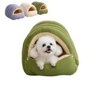 Générique Removable and Washable Winter Closed-Off Cat Bed, Soft Cozy Sleeping Nest, Warm Cat Bed for Winter, Non-Slip, Machine-Washable Removable Cushion, for Small Dog (Green,45 * 30 * 19cm)