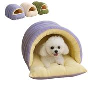 Générique Removable and Washable Winter Closed-Off Cat Bed, Soft Cozy Sleeping Nest, Warm Cat Bed for Winter, Non-Slip, Machine-Washable Removable Cushion, for Small Dog (Purple,45 * 30 * 19cm)