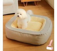 Générique Removable Washable Anti Slip Soft Plush Square Dog Beds,Warm Comfortable Calming Pet Bed for All Seasons,Sleeping Mat for Cats and Dogs to Rest and Sleep,Large Luxury Thicken Kennel