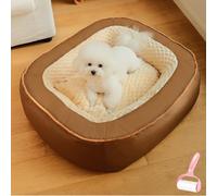 Générique Removable Washable Anti Slip Soft Plush Square Dog Beds,Warm Comfortable Calming Pet Bed for All Seasons,Sleeping Mat for Cats and Dogs to Rest and Sleep,Large Luxury Thicken Kennel