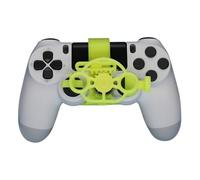 Générique Remplacement du Volant pour PS4 Contrôleur Jeux de Course Mini Volant Roue d'Impression 3D Contrôleur Auxiliaire Manette de Jeu Simulateur Manette de Jeu (Yellow)