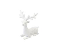 Générique Renne RÉSINE Blanc PAILLETÉE 4.4X5.6X6.6CM