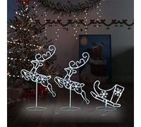 Générique Renne/traîneaux Noël Volant Acrylique 260x21x87 cm Blanc Froid,Décorations de Noël & saisonnières,Éclairage de Noël-328510