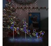 Générique Renne/traîneaux Noël Volant Acrylique 260x21x87 cm Coloré,Décorations de Noël & saisonnières,Éclairage de Noël-328512