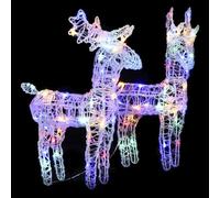 Générique Rennes de Noël 2 pcs 80 LED Multicolore Acrylique Maison & Jardin Décorations Décorations de Noël & saisonnières Éclairage de Noël (Poids 1.84KG)