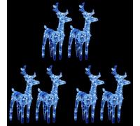 Générique Rennes de Noël 6 pcs 240 LED Bleu Acrylique Maison & Jardin Décorations Décorations de Noël & saisonnières Éclairage de Noël (Poids 5.52KG)