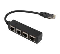 Générique Répartiteur de Câble Réseau 1 Mâle vers 4 Femelles Distributeur Lan Ethernet Noir pour Maison et Bureau Dispositif de Répartition Réseau Compact et Solide