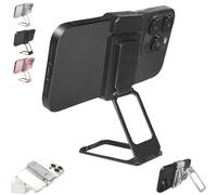 Générique Repertoireof/Statusun New Upgraded Back Clip Type 360° Folding Bracket, Double Ring Kickstand and Adjustable Grip Stand, for Variousof Smartphones (Black)