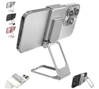 Générique Repertoireof/Statusun New Upgraded Back Clip Type 360° Folding Bracket, Double Ring Kickstand and Adjustable Grip Stand, for Variousof Smartphones (Silver)