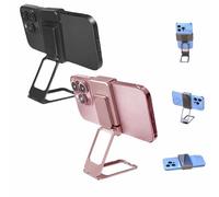 Générique Repertoireof/Statusun New Upgraded Back Clip Type 360°Folding Bracket, Metal Double Ring Back Clip Bracket, Sturdy Square Stand for Various SmartphonesBracket (Black & Rose Gold)